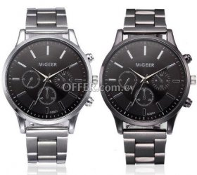 Migger Stainless Steel Silver Watch For Men - 1