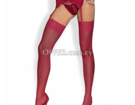 Obsessive Stocking S800 Burgundy Red Passion Sexy Lingerie for Women size S/M - 1