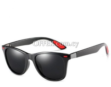 Unisex Fashion Polarized Sunglasses Black/Red - 1