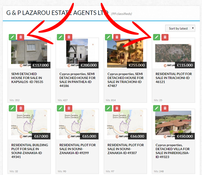 Manage your classifieds easier directly from your public page