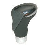 CARPOINT GEAR KNOB CHROME/BLACK-GREY LEATHER - 1