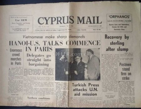 CYPRUS MAIL 1968 Newspaper