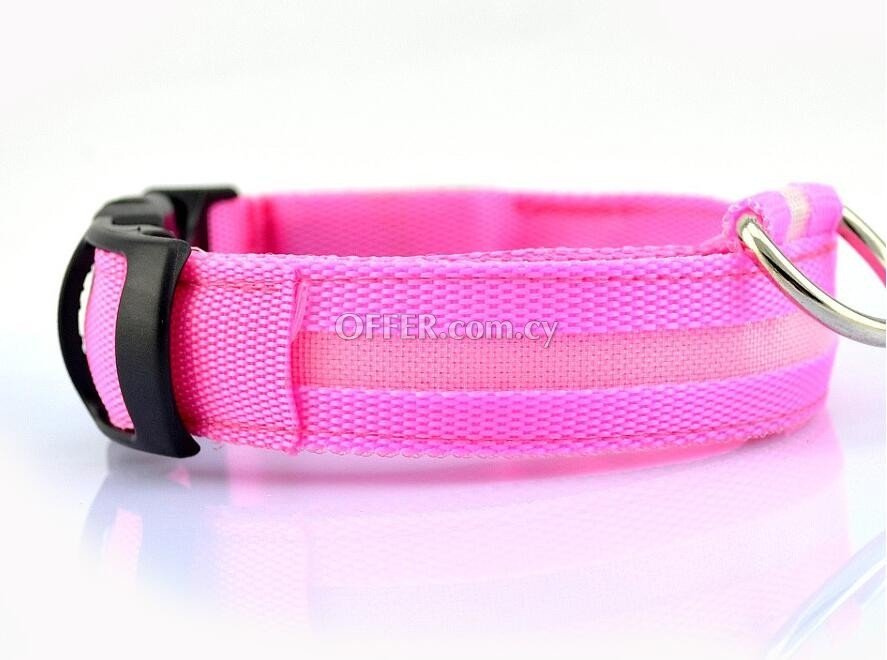 Glow in the dark led pet dog collar for night safety - 3