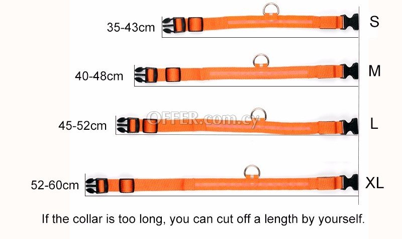 Glow in the dark led pet dog collar for night safety - 2