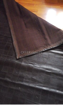Black leather patch rug - made in india. 200 cm x 150 cm - 2