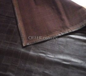 Black leather patch rug - made in india. 200 cm x 150 cm - 2