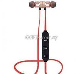 Hightech Bluetooth Magnetic Headphones Red - 1