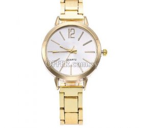 Geneva Watch Gold/Whte Metallic Slim - 1