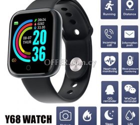 Smartband Y68 Waterproof IP67 Smartwatch Black - 2