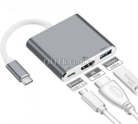 HIGHTECH Type C to USB-C 4K HDMI USB 3.0 3 in 1 Hub Adapter - 3
