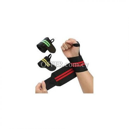 [02020202] 2pcs Sport Wrist Weight Lifting Strap Fitness Gym Wrap Bandage Hand Support Wristband Red