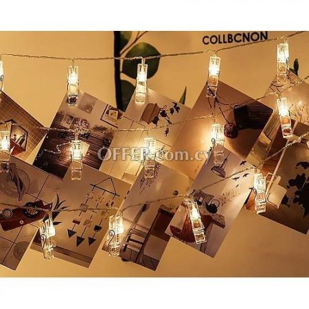 [841351156974] Pic Pinz 3 Meters Led String Lights With Clips Battery Operated