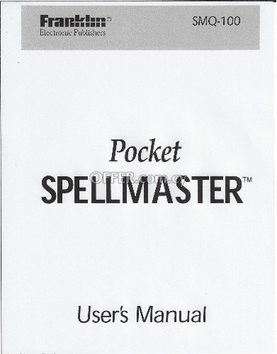 Free 16 page user's manual with SpellMaster SMQ-100 - 9