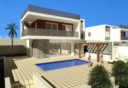LOVELY 4 BEDROOM KEY READY MODERN DESIGN VILLA  WITH LOFT AND  UNINTERRUPTED SEA VIEWS  IN PAREKLISIA