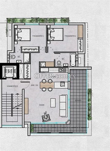 2 Bedroom Whole Floor Apartment  At Faneromeni Area, Larnaca
