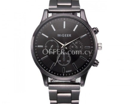 Migger Stainless Steel Black Watch