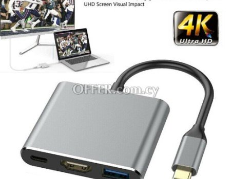 Hightech Type C to USB-C 4K HDMI USB 3.0 3 in 1 Hub Adapter