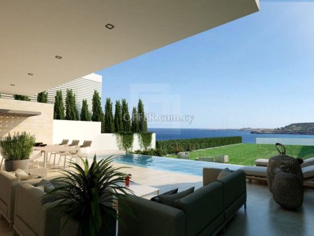 Luxury seafront villa for sale in a private resort in Protaras