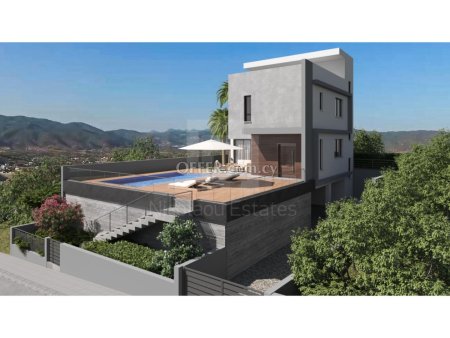 Modern three bedroom detached villa with private swimming pool and roof garden in Parekklisia