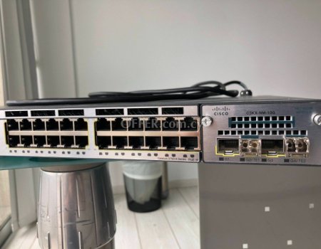 4 x Cisco WS-C3750-X-24P-S PoE+ with module c3kx-nm-10g with stack cables