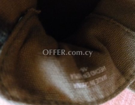 Boys camouflage easy wear with zip on side canvas baseball boots. - 7