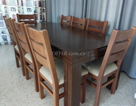 Rectangular 8-seat dining table - 8 chairs included
