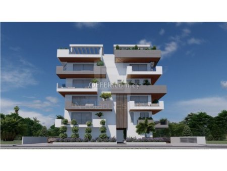 Under construction two plus one bedroom penthouse with roof garden for sale in Larnaca down town
