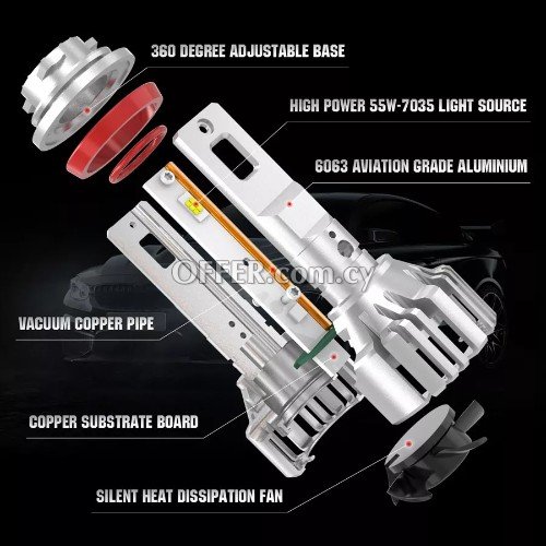 X12 LED Headlight Bulbs H8 H9 H11 10000LM With GC-7535 LED Chips 110W Copper PCB 12V - 2