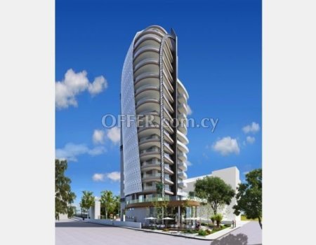The elegantly shaped residential tower