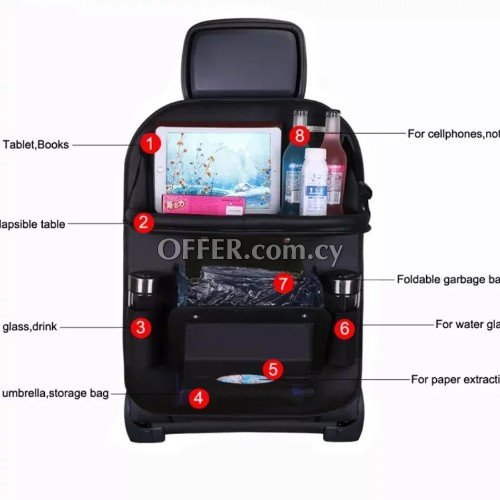 Car Seat Back Storage Bag Organizer Box Felt Covers Backseat Holder Multi-Pockets Container Universal Stowing Tidying Protector - 3