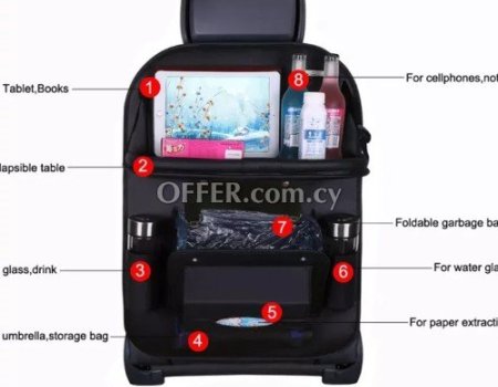 Car Seat Back Storage Bag Organizer Box Felt Covers Backseat Holder Multi-Pockets Container Universal Stowing Tidying Protector - 3
