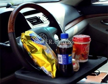Car Steering Wheel Tray Table for Constant Travelers Notebook Laptop Tablet Black