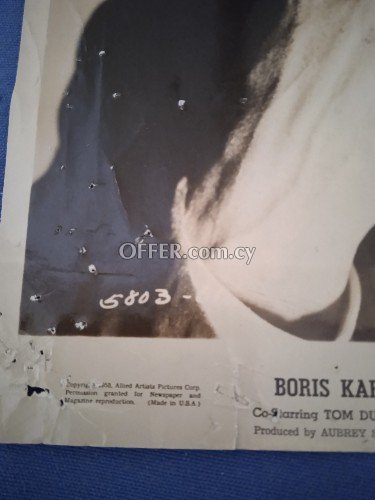 Original cinema poster Cinemascope of Boris Karloff Frankenstein 1970. - 1