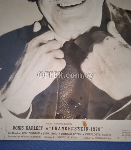 Original cinema poster Cinemascope of Boris Karloff Frankenstein 1970. - 3