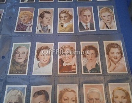 Complete set of 50 lithograph cards film stars,1936.