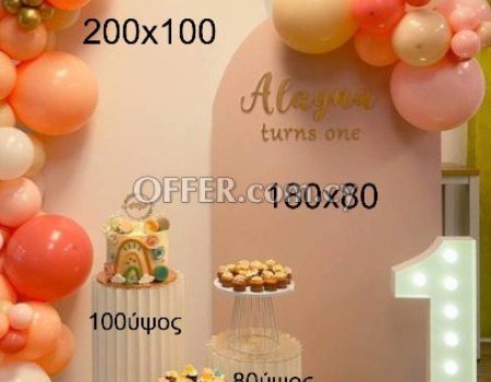 Shapes from polystyrene, backdrop, stands etc - 1