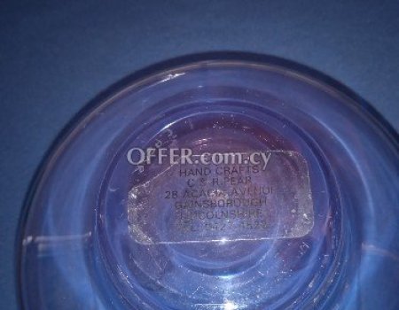 Χειροποίητο αγγλικό χαμηλό βάζο με υπογραφή κατασκευαστή. - 2
