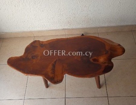 Mid century walnut live edge coffee table by homestead woodcraft Hereford.