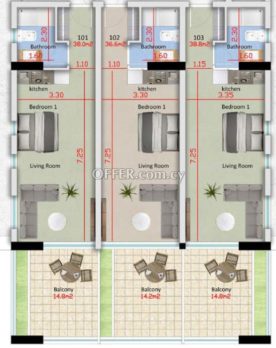 New For Sale €200,000 Apartment 1 bedroom, Larnaka (Center), Larnaca Larnaca - 4