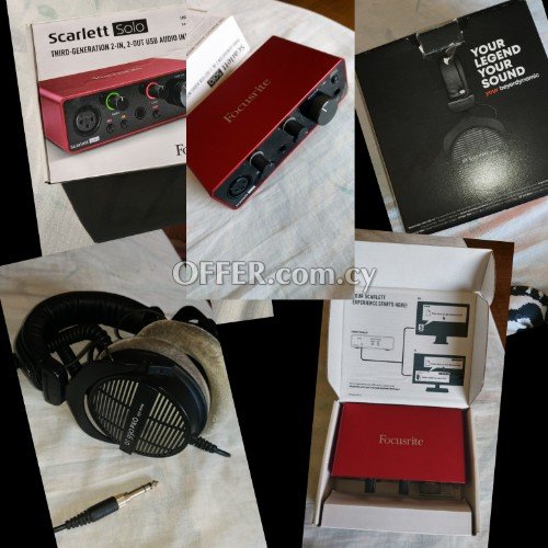 focusrite scarlete solo 3rd gen Audio interface +Beyerdynamic DT990 Pro Studio Headphones ...Combo - 1