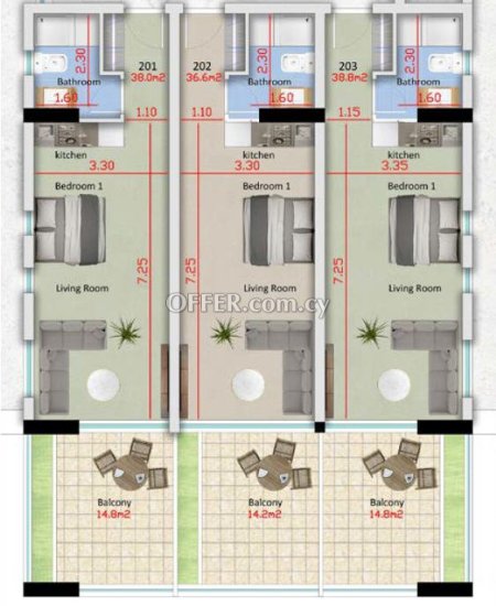 New For Sale €205,000 Apartment 1 bedroom, Larnaka (Center), Larnaca Larnaca - 4