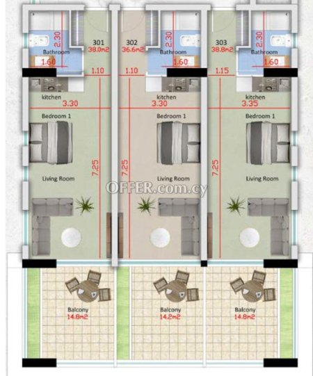 New For Sale €210,000 Apartment 1 bedroom, Larnaka (Center), Larnaca Larnaca - 4