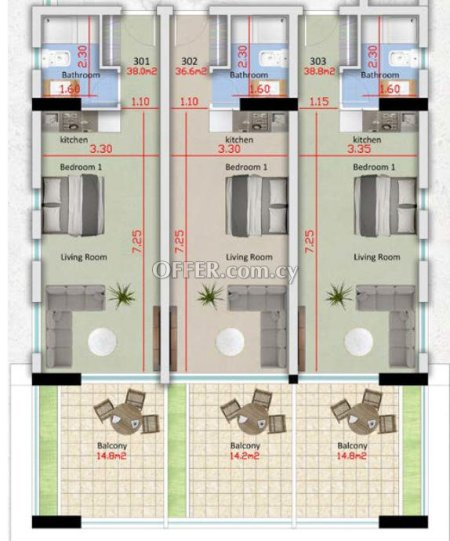 New For Sale €210,000 Apartment 1 bedroom, Larnaka (Center), Larnaca Larnaca - 2