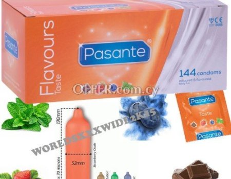 Pasante Condoms Flavours Flavored Condones for Oral Sex 1-4-6-12-24-50-100pcs - 1