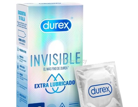 Durex Invisible condoms extra lubricated thin for men -24 Condom ultra thin