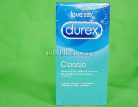 Durex Basic the Classic Condom Natural Lubricated Condoms Smooth - Pack of 12 - 1