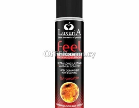 Luxuria Long Lasting Water Based Personal Sex Lube Lubricant, Warming Hot 60ML