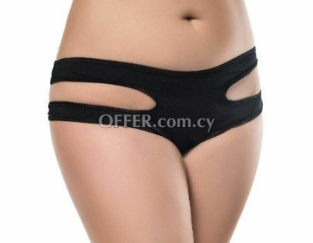 Open Panties QUEEN LINGERIE Woman Ouvert Black Back Open Size S / M -Very Hot- - 2