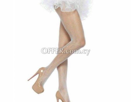 Pantyhose Fishnet Leg Avenue Nylon White One Size Erotic Lingerie for Women - 1