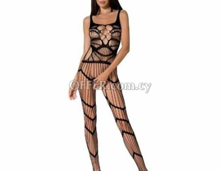 Passion Woman BS058 Bodystocking Black Sexy Lingerie Open Crothless One Size